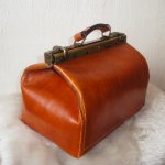 Vintage handgemaakte lederen reistas